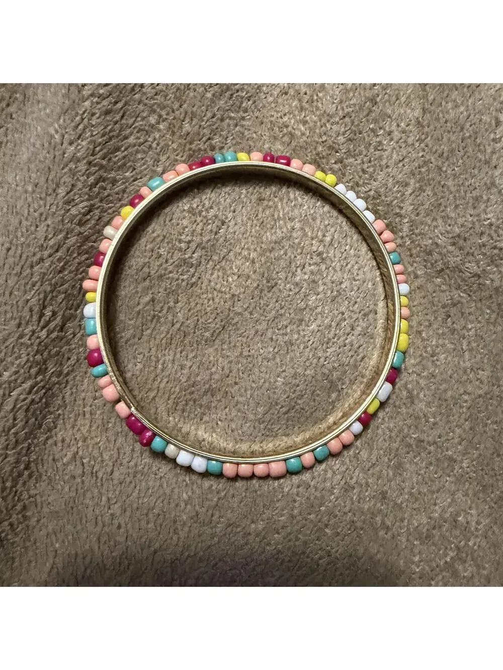 Vintage Colorful Beaded Bangle Bracelet